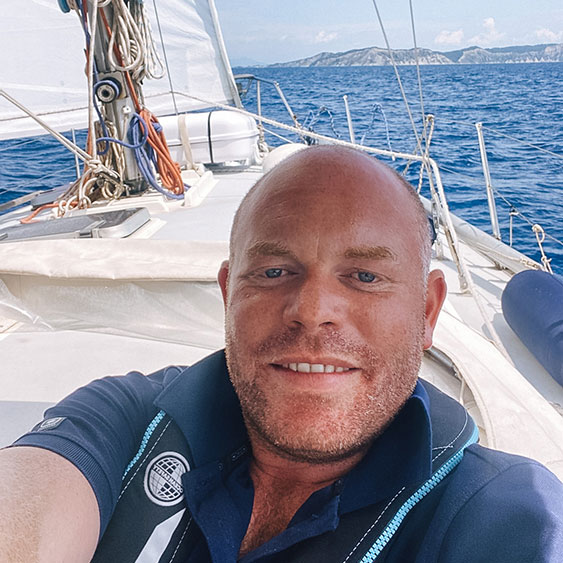 Smart Yachts International CEO, Will Hopkins onboard a sailing yacht