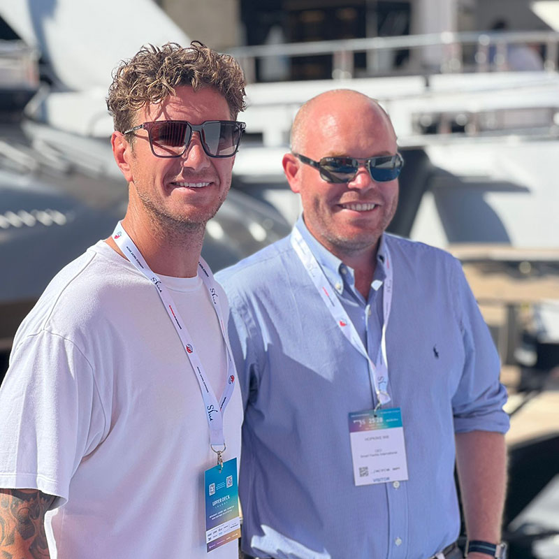 Will Hopkins of smart Yachts International and Howie Mainwaring Smart of Invicta Yachts